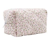 Make-up-Tasche, Blumendruck, 17, 5 x 9, 9 x, cm, Kosmetiktasche, tragbar, Make-up mit Reißverschluss, ästhetisch, niedlich, Polyester-Baumwolle, Blumen- für Frauen, Dekoration im Garten