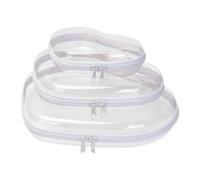 Make-up-Tasche, knautschfestes Design, 3 Stück, herzförmig, transparent, Hartschalen-Etui, Kulturbeutel, leichtes Design, für Geschäftsreisen, Urlaub, Zuhause