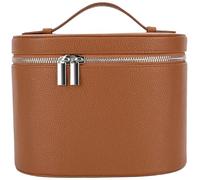 Make-up-Tasche, Kosmetiktasche aus PU-Leder mit Abnehmbarer Trennwand, tragbare Kosmetiktasche mit Griff und Reißverschluss, Reise-Make-up-Tasche für Frauen, Dekor