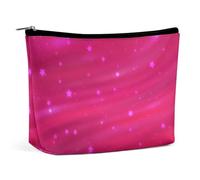 Make-up-Tasche mit abstrakten rosa Blumen, Mini-Kosmetiktasche für Damen, Münzgeldbörse, Lippenstift, Kosmetikzubehör, Organizer, kleine Reise-Set-Aufbewahrungstasche, A-3, 17.3 x 15 x 5.9 cm