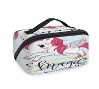 Make-up-Tasche mit Cartoon-Regenbogen-Einhorn, für Damen, Herren, Mädchen, Jungen, Einhorn, Kulturbeutel, tragbar, Kosmetik, Toilettenartikel, Organizer, Duschtasche