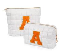 Make-up-Tasche mit Initialen-Motiv, gesteppte Kosmetiktasche, niedliche Make-up-Tasche für Geldbörse, Reise-Kulturbeutel, Aufbewahrungstasche für Damen, adrette, Teenager, Mädchen, Geschenk, trendiges