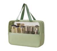 Make-up-Tasche | Organizer mit wasserdichtem Reißverschluss und transparentem Fenster - tragbare Tasche für Schmuck und Badartikel für Reisen in der Dusche, Auto, Zug, grün, Consulte la descripción