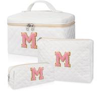 Make-up-Tasche, personalisiertes Monogramm-Kosmetiktaschen-Set, große Make-up-Tasche, Reise-Kulturbeutel, Make-up-Tasche für Mädchen, Teenager, Mädchen, Freundin, Schwester, Ehefrau, Freundin