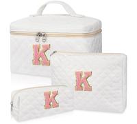 Make-up-Tasche, personalisiertes Monogramm-Kosmetiktaschen-Set, große Make-up-Tasche, Reise-Kulturbeutel, Make-up-Tasche für Mädchen, Teenager, Mädchen, Freundin, Schwester, Ehefrau, Freundin