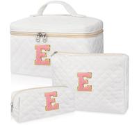 Make-up-Tasche, personalisiertes Monogramm-Kosmetiktaschen-Set, große Make-up-Tasche, Reise-Kulturbeutel, Make-up-Tasche für Mädchen, Teenager, Mädchen, Freundin, Schwester, Ehefrau, Freundin