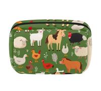 Make-up-Tasche, Reise-Kosmetiktasche für Damen, große Kapazität, Make-up-Organizer, breite Öffnung, Geldbörse, Toilettenartikel, Zubehör, Pinsel, Hirsch-Blumenmuster, Mehrfarbig 6, Eine Größe