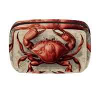 Make-up-Tasche, Reise-Kosmetiktasche für Damen, große Kapazität, Make-up-Organizer, breite Öffnung, Geldbörse, Toilettenartikel, Zubehör, Pinsel, Seestern, Muschel, Strand, Mehrfarbig 8, Eine Größe