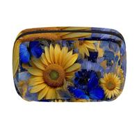 Make-up-Tasche, Reise-Kosmetiktasche für Damen, große Kapazität, Make-up-Organizer, breite Öffnung, Geldbörse, Toilettenartikel, Zubehör, Pinsel, Seestern, Muschel, Strand, Mehrfarbig 11, Eine Größe