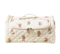 Makeup Bag - Hair Dryer Storage Bags, Large Capacity Portable Cute Styling Tools Pouch, Cotton Hair Tool Bag for Travel | for Brush Straightener Curler Cosmetics Jewelry Bathroom Toilet Road Trip Gym