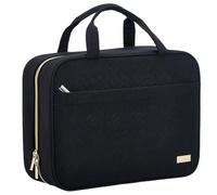 Makeup Bag - Quilted Cosmetic Pouch | Travel Cosmetic Case | Makeup Organizer Case with Dividers | Portable Make Up Organizer | Travel Toiletry Bag | Organizer for Gym Showers Overnight Stays