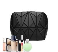 Makeup Bag - Waterproof Toiletry Holder, Foldable Cosmetic Storage Pouch with Hanging Swivel Metal Hook, Multi Compartment Travel Organizer, Ideal for Brush Hair Skincare Vacation