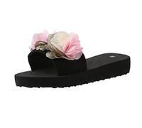 MakeYouChic Sandalen Damen Sommer, Flip Flops Damen Hausschuhe Damen Winter Schuhe Frauen Damen Bohemian Schleife Blumen Dekoration Sandalen Open Toe Strand Hausschuhe Freizeitschuhe Sommer Haussch F