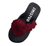 MakeYouChic Sandalen Damen Sommer, Flip Flops Damen Hausschuhe Orthopädische Schuhe Damen Offen Blume Keilschuh Schuhe Slip Open Toe Flop Flip- Frauen Color Fashion-Slip-on Frauen Hausschuh Damen Wint