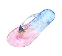 MakeYouChic Sandalen Damen Sommer, Flip Flops Damen Hausschuhe Schuhe Damen Rot 97 Damenschuhe Slip Toe Hausschuhe Weiche Sohlen können für Hausschuhe verwendet Werden Mode Strand Kristall Hausschuhe