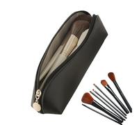 Making Up Travel Tasche, Kosmetiktasche für Reisen | Schec mit Reißverschluss tragbar für Kosmetik | Kulturbeutel PU Multifunktionales Make-up mit großer Kapazität, Elegantes Schwarz [Pinseltasche