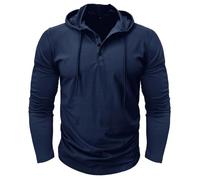 MakingDa Athletischer Kurzarm-Kapuzenpullover für Herren, modisch, Workout, Fitnessstudio, Pullover, Kapuzenshirt, Knopf, Muskel-Passform, Sommer-Sweatshirt, leicht, Hip-Hop, Laufen, Boxen, Wandern