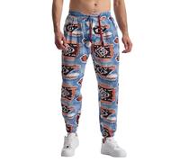 MakingDa Herren-Jogginghose aus Baumwolle mit elastischem Bund, Paisley bedruckter, Hippie-Stil Weite Beinhose, Lockere Passform, bequem für Strand, Spazierengehen, Laufen und Joggen-JK60-3-XL
