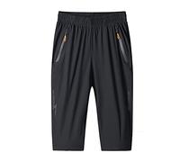 MakingDa Herren-Shorts, 3/4-Jogger, Caprihose, lässig, Sport, Sommer, lockerer Reißverschluss, Fitnessstudio, Laufen, Trainingshose, elastische Taille, unterhalb des Knies, kurze Hose mit