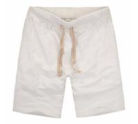 MakingDa Men's Summer Cotton Jogging Shorts Casual Sports Short Drawstring Stretch Elastic Waist with Pockets Bermuda Tennis Weiß XL