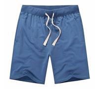 MakingDa Men's Summer Cotton Jogging Shorts Casual Sports Short Drawstring Stretch Elastic Waist with Pockets Bermuda Tennis Blau XL