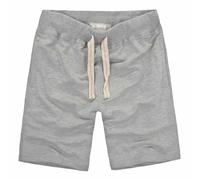 MakingDa Men's Summer Cotton Jogging Shorts Casual Sports Short Drawstring Stretch Elastic Waist with Pockets Bermuda Tennis Hellgrau XL
