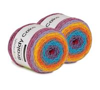 Makramee Cake Garn 2er Set, Lolipop, Loopncraft, 2 X 250m - 250g Farbverlaufsgarn, Recycling Garn