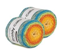Makramee Cake Garn 2er Set, Sommer-Garten, Loopncraft, 2 X 250m - 250g Farbverlaufsgarn, Recycling Garn