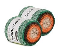 Makramee Cake Garn 2er Set, Tannenbaum, Loopncraft, 2 X 250m - 250g Farbverlaufsgarn, Recycling Garn