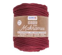 GLOREX 5 1006 18 - Makramee Cord, 500 g, 5 mm, Länge 85 m, bordeaux, rundgestricktes Textilgarn aus 60 % Baumwolle, 40 % Viskose und Polyester, zum Häkeln, Stricken, Knüpfen und Gestalten