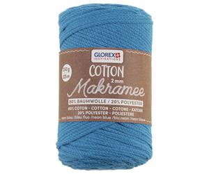 Makramee Cotton gewebt neon blau 2 mm 225 m 250 g