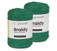 Makramee Garn 2er-Set Benetton, Loopncraft - 2 X 2mm - 250m - 250g, Kettengarn, Braidy, Recycling