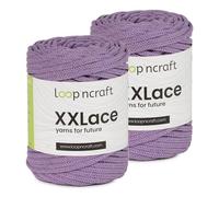 Makramee garn 2er-Set Hell Lila, Loopncraft, 2 X 4mm - 65m - 250g, Kettengarn