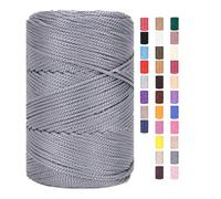 Makramee Garn 3mm X 225m Rope Zum Häkeln Taschen Baumwollschnur Polyester Bäckergarn Baumwollkordel Macrame Cord Baumwollgarn Baumwollfaden Geflochten Textilgarn Körbe Easy Yarn (14,1 Stück)