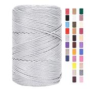 Makramee Garn 3mm X 225m Rope Zum Häkeln Taschen Baumwollschnur Polyester Bäckergarn Baumwollkordel Macrame Cord Baumwollgarn Baumwollfaden Geflochten Textilgarn Körbe Easy Yarn (4,2 Stück)