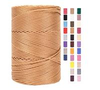Makramee Garn 3mm X 225m Rope Zum Häkeln Taschen Baumwollschnur Polyester Bäckergarn Baumwollkordel Macrame Cord Baumwollgarn Baumwollfaden Geflochten Textilgarn Körbe Easy Yarn (24,1 Stück)