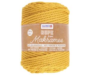 Makramee Rope dreifädig gedreht senfgelb 5 mm 85 m 500 g