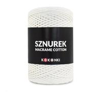 Makramee-Schnur aus Baumwolle Macrame Cotton By KOKONKI 2mm / Ralle 200m (Ecru + opaleszierendes Lurex)