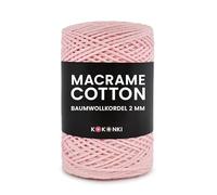 Makramee-Schnur aus Baumwolle Macrame Cotton By KOKONKI 2mm / Ralle 200m (Rosa 1)