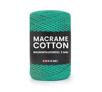 Makramee-Schnur aus Baumwolle Macrame Cotton By KOKONKI 2mm / Ralle 200m (Smaragd)