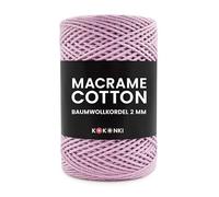 Makramee Schnur Baumwoll Kordel by KOKONKI 2mm Ralle 200m Makramee-Schnur aus Baumwolle Macrame Cotton (Amethyst)