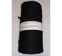 Makrameegarn Makramee Baumwollgarn Bastelgarn SCHWARZ- 150 Meter 2 mm geflochten