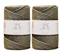Makromecity 2 Strang Makramee Garn 5mm x 95m Premium Polyester Makramee Schnur Polypropylene Basteln für Wandbehänge Umhängetasche Handtasche Runner Schnullerkette Platzteller (Olivgrün)