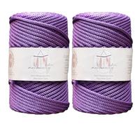 Makromecity 2 Strang Makramee Garn 5mm x 95m Premium Polyester Makramee Schnur Polypropylene Basteln für Wandbehänge Umhängetasche Handtasche Runner Schnullerkette Platzteller (Lilac)