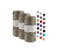Makromecity 3 Strang Makramee Garn 2mm x 115m Premium Polyester Macrame Cord Polypropylene Yarn für Handwerk Wohndekorationen Platzteller Umhängetasche Handtasche Runner Schnullerkette 20 Farbe