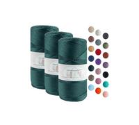 Makromecity 3 Strang Makramee Garn 2mm x 115m Premium Polyester Macrame Cord Polypropylene Yarn für Handwerk Wohndekorationen Platzteller Umhängetasche Handtasche Runner Schnullerkette 20 Farbe