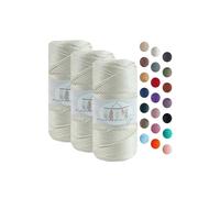 Makromecity 3 Strang Makramee Garn 2mm x 115m Premium Polyester Macrame Cord Polypropylene Yarn für Handwerk Wohndekorationen Platzteller Umhängetasche Handtasche Runner Schnullerkette 20 Farbe