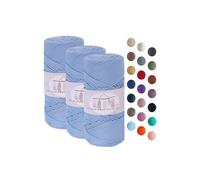 Makromecity 3 Strang Makramee Garn 2mm x 115m Premium Polyester Macrame Cord Polypropylene Yarn für Handwerk Wohndekorationen Platzteller Umhängetasche Handtasche Runner Schnullerkette 20 Farbe