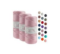 Makromecity 3 Strang Makramee Garn 2mm x 115m Premium Polyester Macrame Cord Polypropylene Yarn für Handwerk Wohndekorationen Platzteller Umhängetasche Handtasche Runner Schnullerkette 20 Farbe