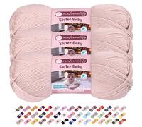 Makromecity 3 Strang Softee Baby Garn, 100% Anti-Pilling Acryl, 100 g, 250 m, weiches Premium Garn zum Häkeln und Stricken, Baby-Strickjacken, Decken, Mützen und Babyschuhe (Braunen, 3 Strang)